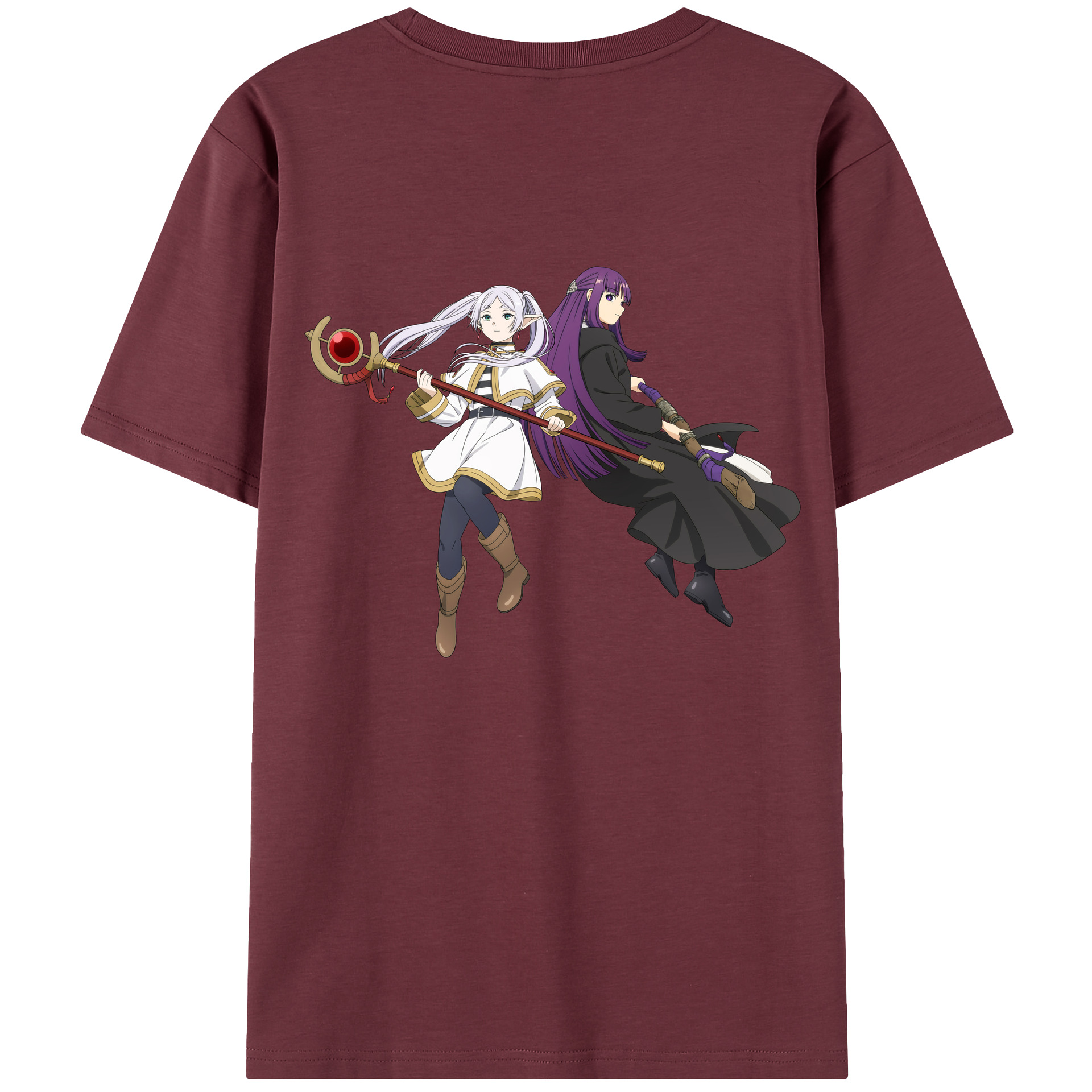 （画像用） 葬送のフリーレン Frieren 綿100％半袖Tシャツ（背面プリント）